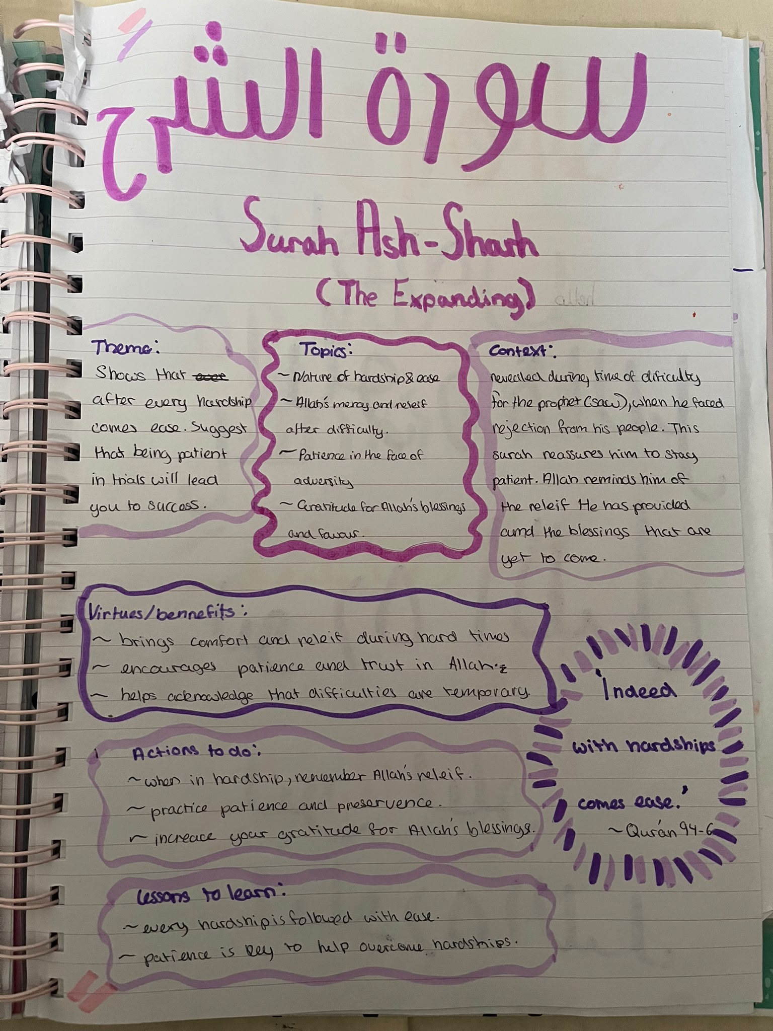 Surah Ash-Sharh journal